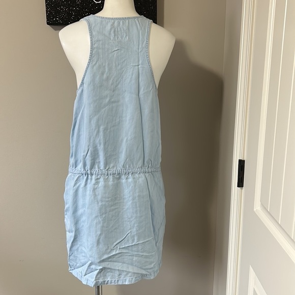 RAILS Chambray V Neck Sleeveless Racerback Tie Waist Dress Sz S - Picture 7 of 12